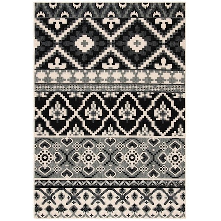 Safavieh 8 x 10 ft. Veranda Power Loomed Rectangle Area Rug Black & Beige VER097-0421-810